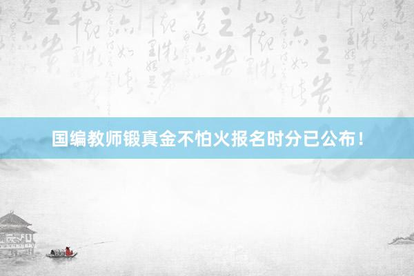 国编教师锻真金不怕火报名时分已公布！