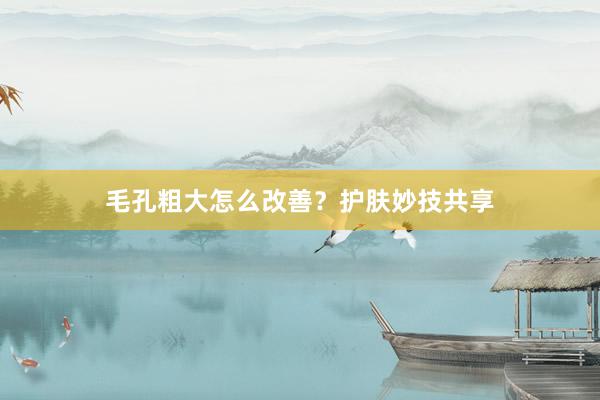 毛孔粗大怎么改善？护肤妙技共享